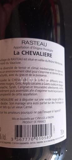Vallée du Rhône Rasteau La Chevaliere Non Millésimé