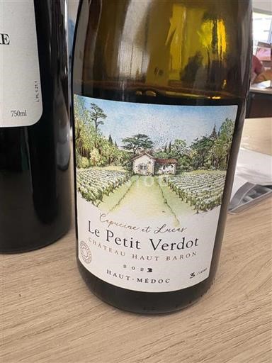 Vin Rouge sec Le Petit Verdot Château Haut Baron 2023 France Bordeaux Haut-Médoc AOC
