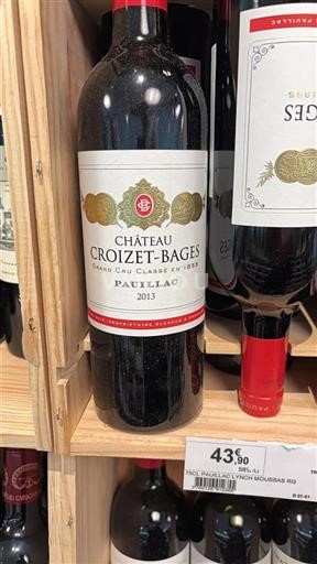 Vin Rouge sec Château Croizet-Bages 2013 France Bordeaux Pauillac AOC Grand Cru