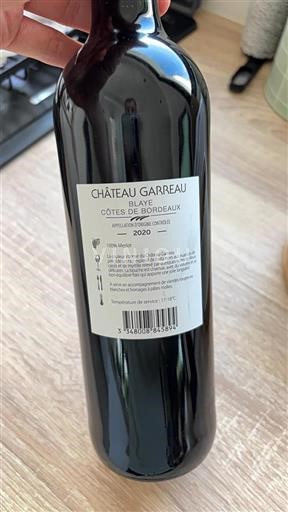 Bordeaux Blaye Côtes de Bordeaux Château Garreau 2020