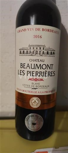Bordeaux Blaye-côtes-de-bordeaux Château Beaumont Les Pierrières 2016