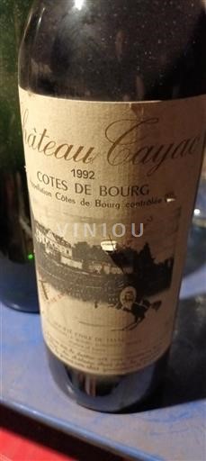 Bordeaux Côtes-de-bourg Château Cayac 1992