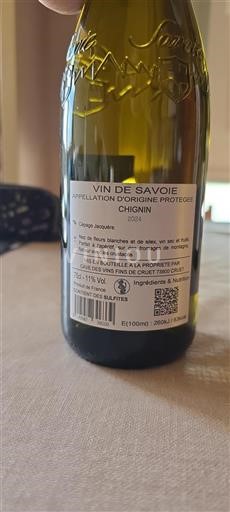 Savoja in Bugey Chignin Cave des Vins Fins de Cruet 2024