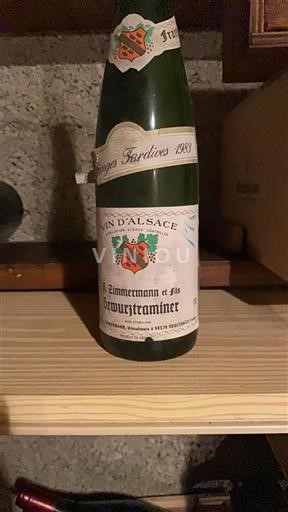 Alsace Grand Cru J. Zimmermann et Fils Vendanges Tardives 1983