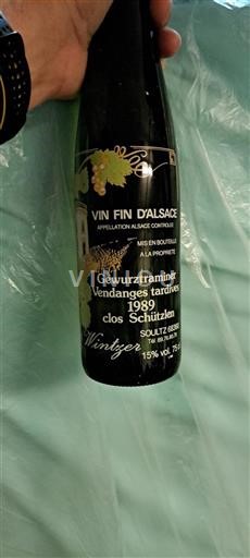 Alsace Vendanges Tardives Wintzer clos Schützlen 1989