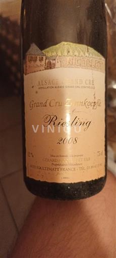 Alsace Alsace Grand Cru Grand Cru Gérard Neumeyer Zinnkoepflé 2008