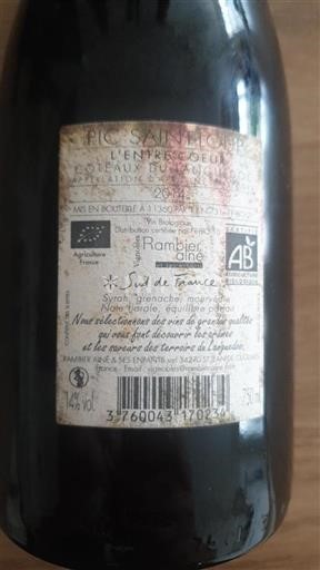 Languedoc Pic-saint-loup Rambier Aîné et ses Enfants L'Entre Coeur 2014