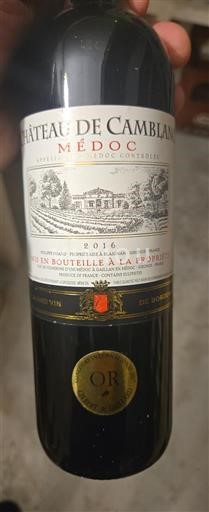 Bordeaux Médoc Château Camblanc 2016