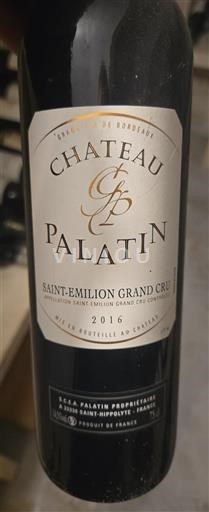 Bordeaux Saint-Émilion Grand Cru Grand Cru Château Palatin 2016