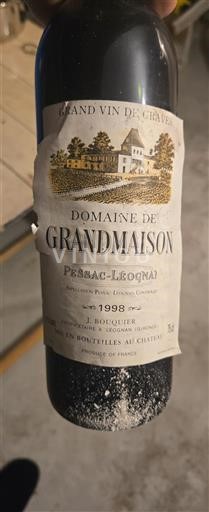 Bordeaux Pessac-Léognan Domaine Grandmaison 1998