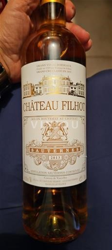 Bordeaux Sauternes Grand Cru Château Filhot 2013