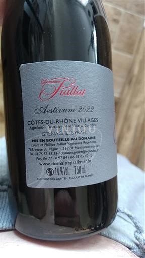 Vallée du Rhône Côtes-du-rhône-villages Domaine Piallat Aestivum 2022