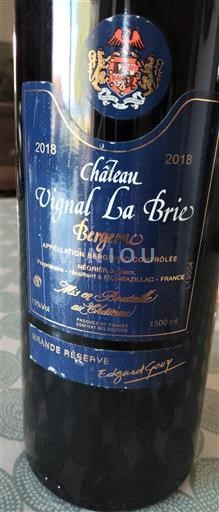 Sudoeste Bergerac Château Vignal La Brie Grande Réserve 2018