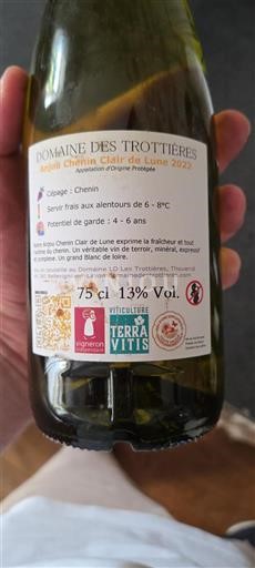 Údolí Loiry Anjou Domaine Des Trottières Chenin Clair de Lune 2022