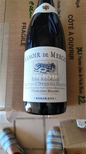 Burgundi Beaunen Ylämaat Manoir de Mercey Clos des Dames 2016