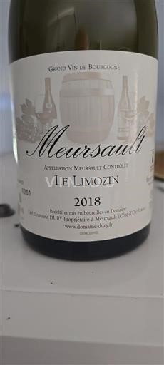Borgoña Meursault Domaine Dury Le Limozin 2018