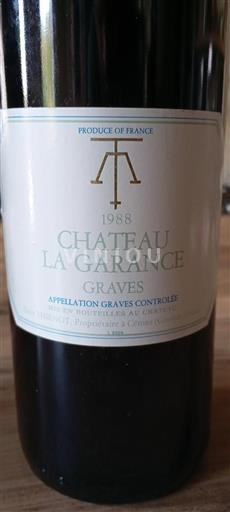 Bordeaux Graves Château La Garance 1988