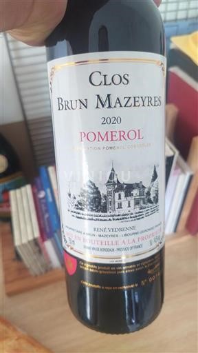 Bordeaux Pomerol Clos Brun Mazeyres 2020