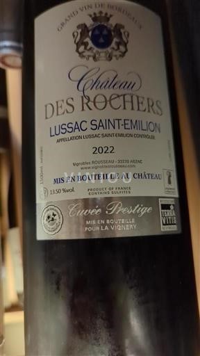 Bordeaux Lussac-saint-émilion Château Des Rochers Prestige 2022