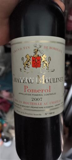 Bordeaux Pomerol Château Moulinet 2007