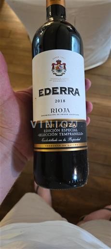 La Rioja Rioja Ederra Edición Especial Selección Tempranillo 2018
