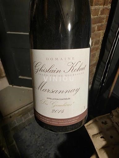 Burgundsko Marsannay Domaine Ghislain Kohut Les Genelières 2014