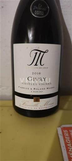 Borgogna Givry Famille Masse Vieilles Vignes 2016