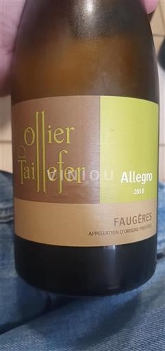 Languedoc Faugères Domaine Ollier Taillefer Allegro 2018