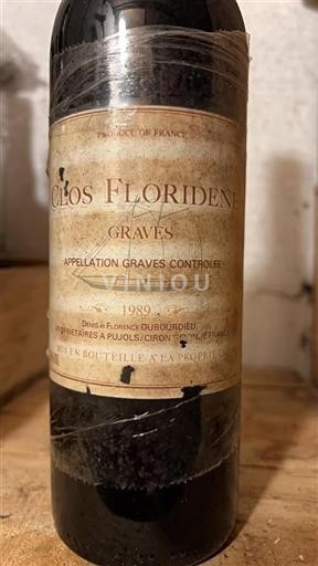 Bordeaux Graves Clos Floridène 1989