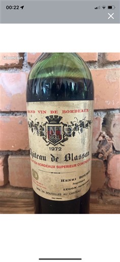 Bordeaux Bordeaux supérieur Château Blassan 1972
