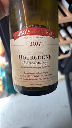 Bourgogne Domaine Dubois Orgeval 2017