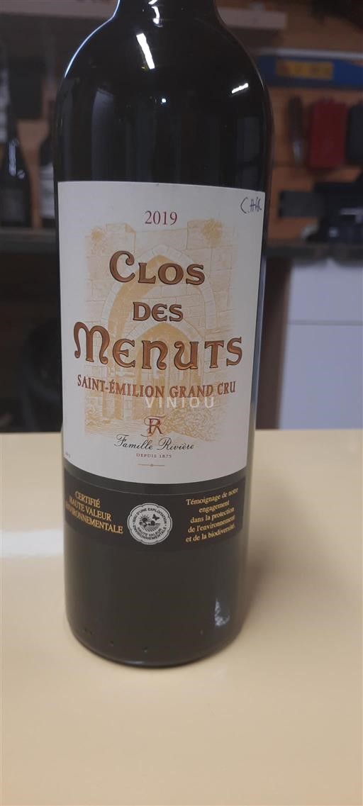 Bordeaux Saint-Émilion Grand Cru Grand Cru Clos des Menuts 2019