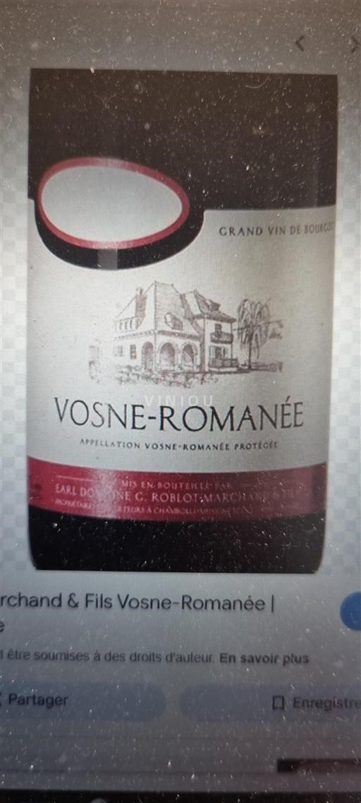Bourgogne Vosne-Romanée Grand Cru Domaine G. Roblot-Marchand 2018