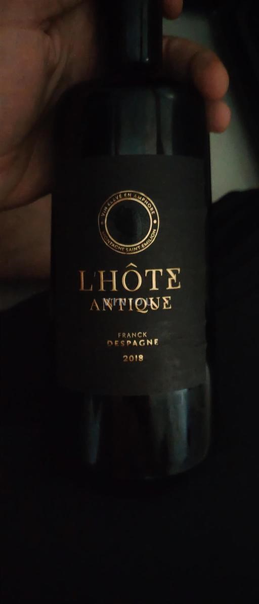 Bordeaux Montagne-saint-émilion Franck Despagne L'Hôte Antique 2018