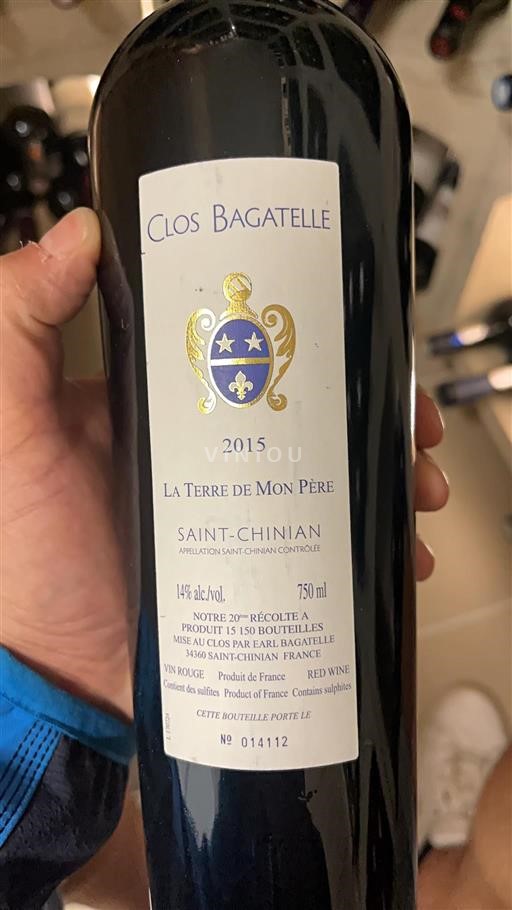 Languedoc Saint-Chinian Clos Bagatelle La Terre de Mon Père 2015
