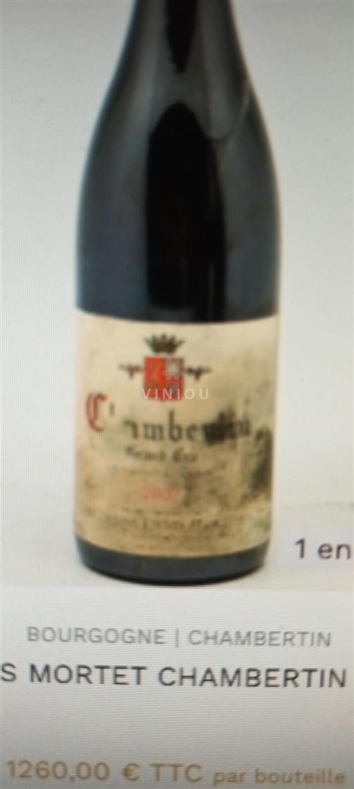 Borgogna Chambertin Grand Cru Domaine Denis Mortet 2007