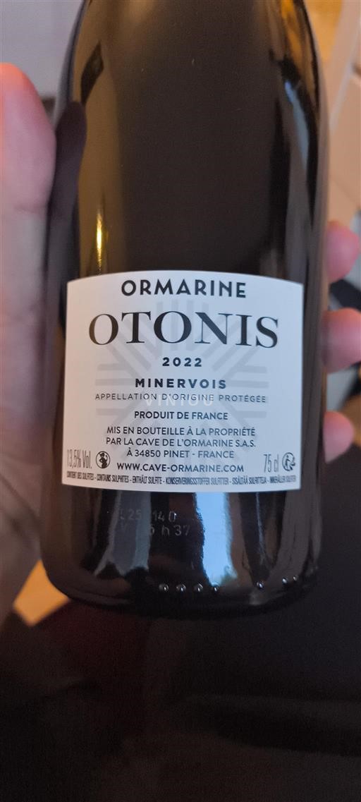 Languedoc Minervois Ormarine Otonis 2022