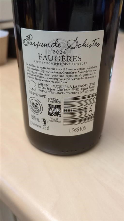 Languedoc Faugères Les Crus Faugères Parfum de Schistes 2024