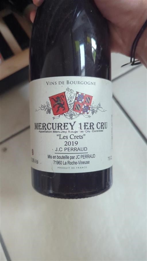 Bourgogne Mercurey Premier Cru J.C PERRAUD Les Crets 2019