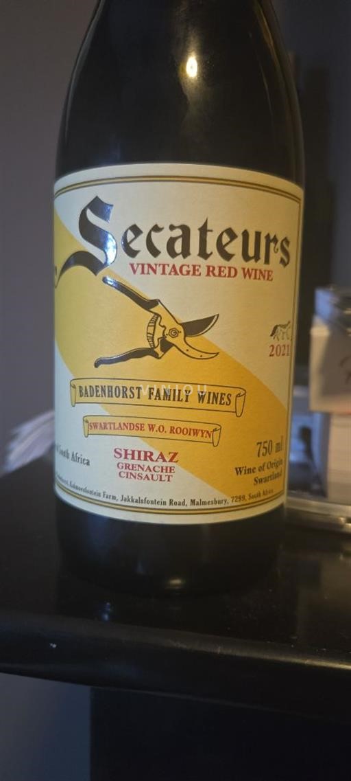 Kuststreek Swartland Badenhorst Family Wines Secateurs 2021