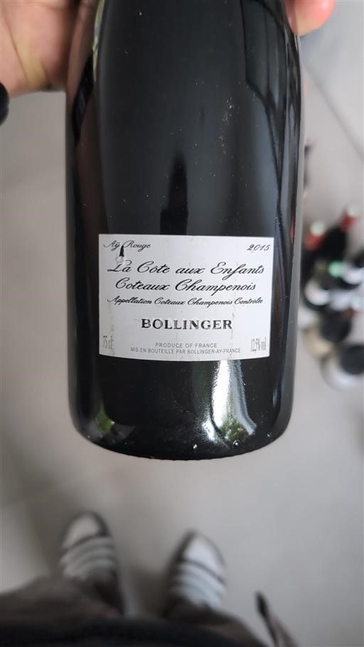 Vin Rouge sec La Côte aux Enfants Bollinger 2015 France Champagne Coteaux-champenois AOC