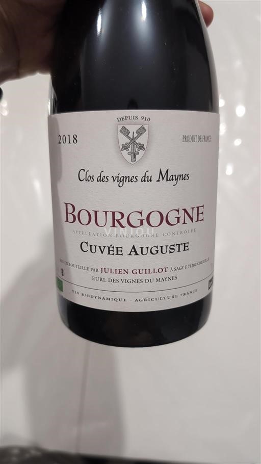 Bourgogne Clos des vignes du Maynes Auguste 2018