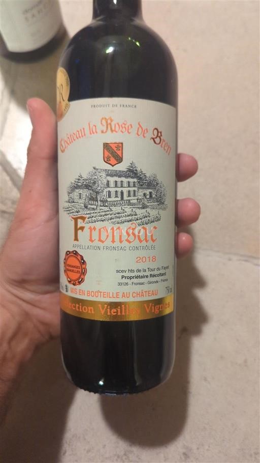Bordeaux Fronsac Château La Rose de Bren Sélection Vieilles Vignes 2018