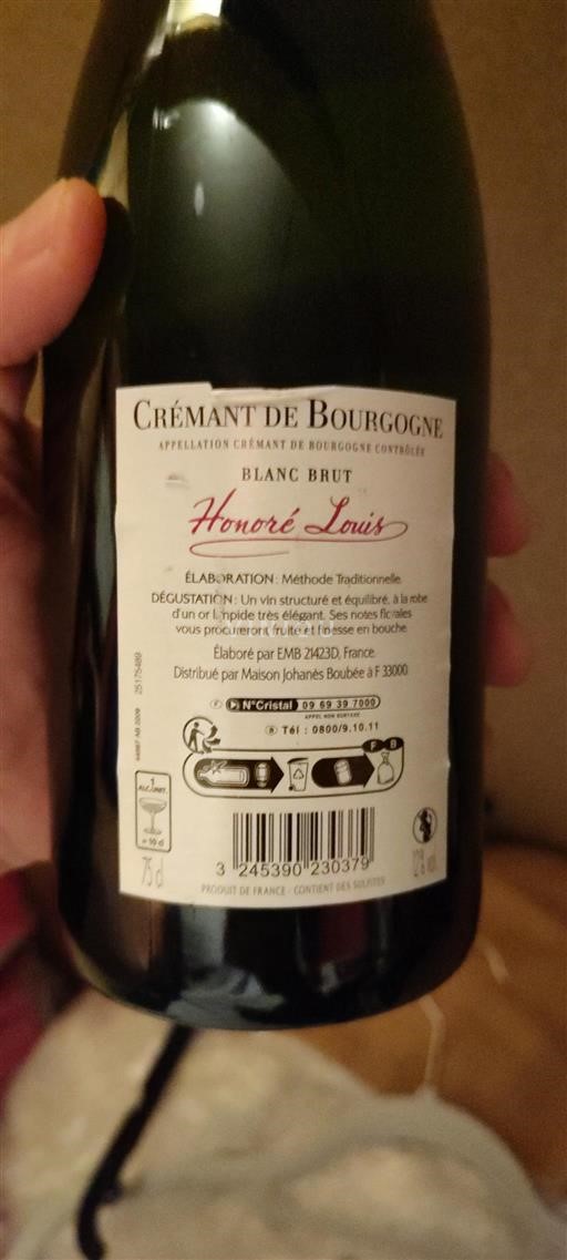 Bourgogne Crémant de Bourgogne Honoré Louis Ikke årgangsbestemt