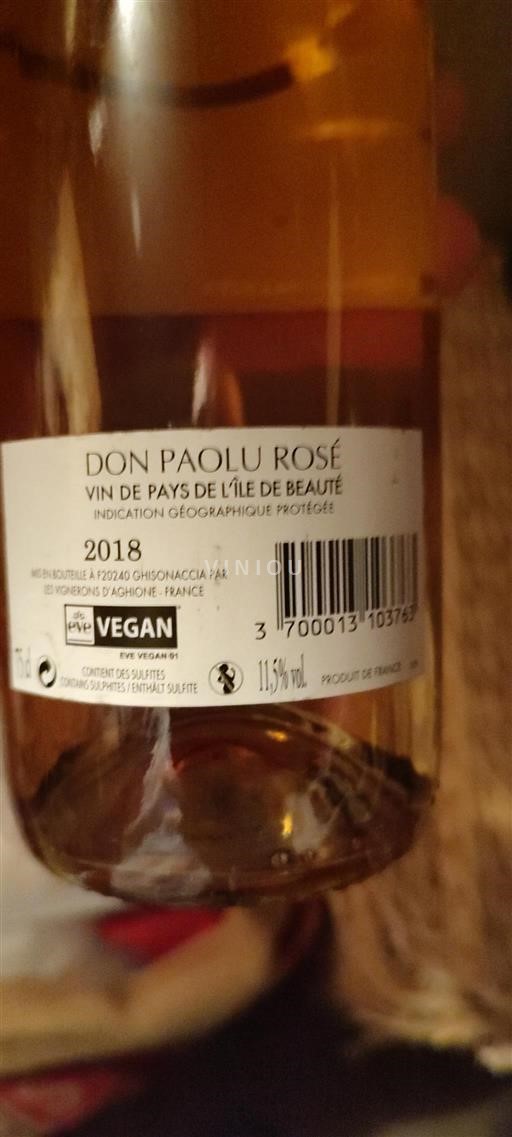 Corsica Not Specified Les Vignerons Aghione 2018