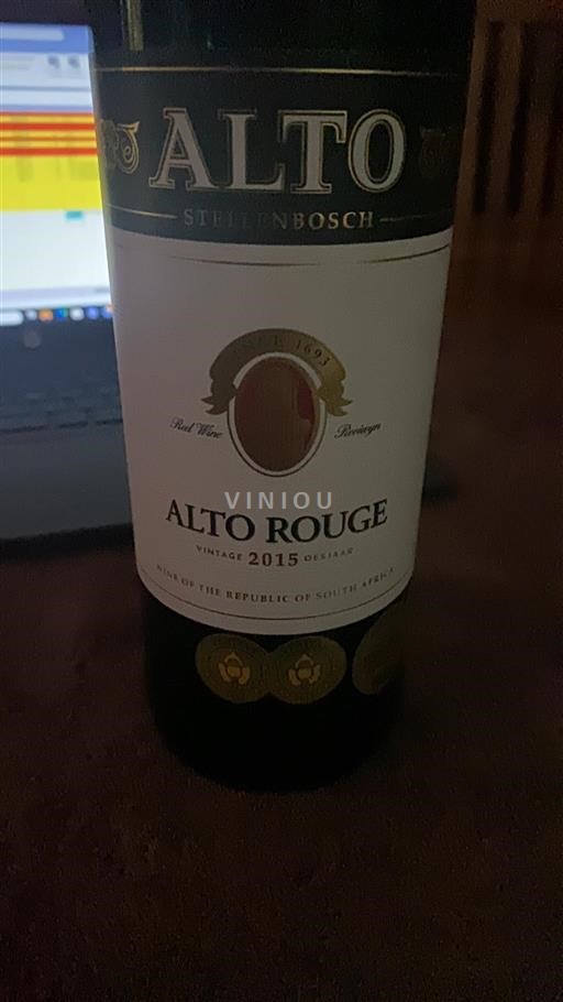 Regione Costiera Stellenbosch Alto Alto Rouge 2015