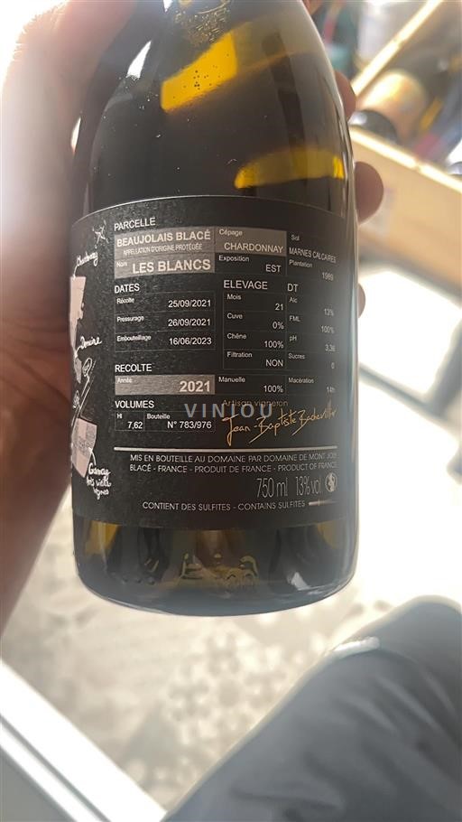 Beaujolais Domaine Mont Joly Les Blancs 2021