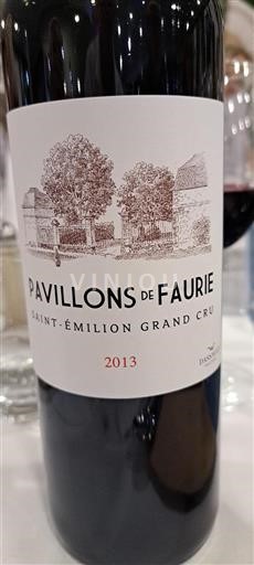 Bordeaux Saint-Émilion Grand Cru Pavillon de Faurie 2013
