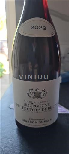 Vin Rouge sec Masson Dubois 2022 France Bourgogne Hautes Côtes de beaune AOC