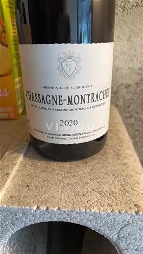 Vin Blanc sec Naudin Tiercin 2020 France Bourgogne Chassagne-montrachet AOC